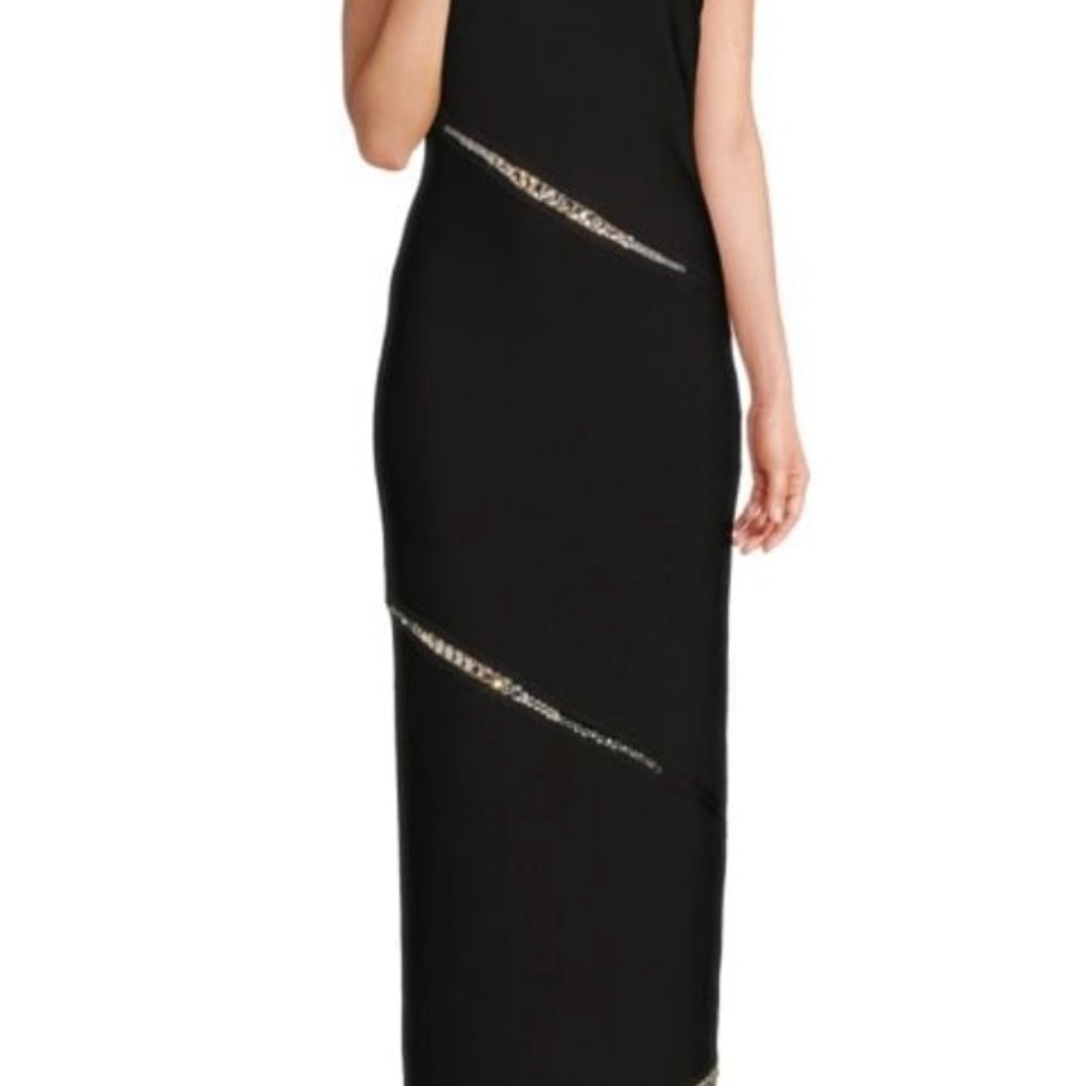 Herve Leger Black Maxi Dress with Cut-Out Details